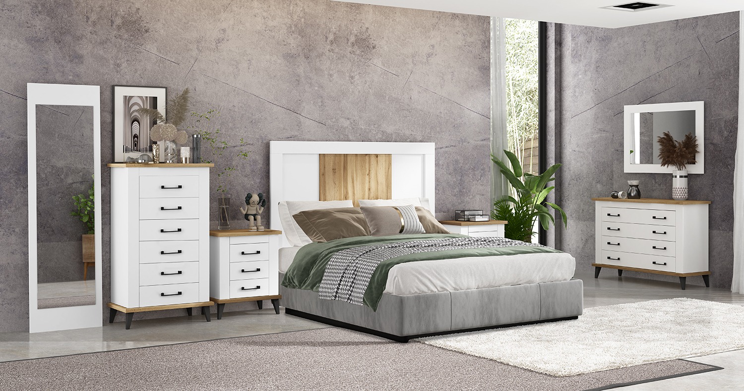 PACK DORMITORIO GRECIA Blanco&Roble