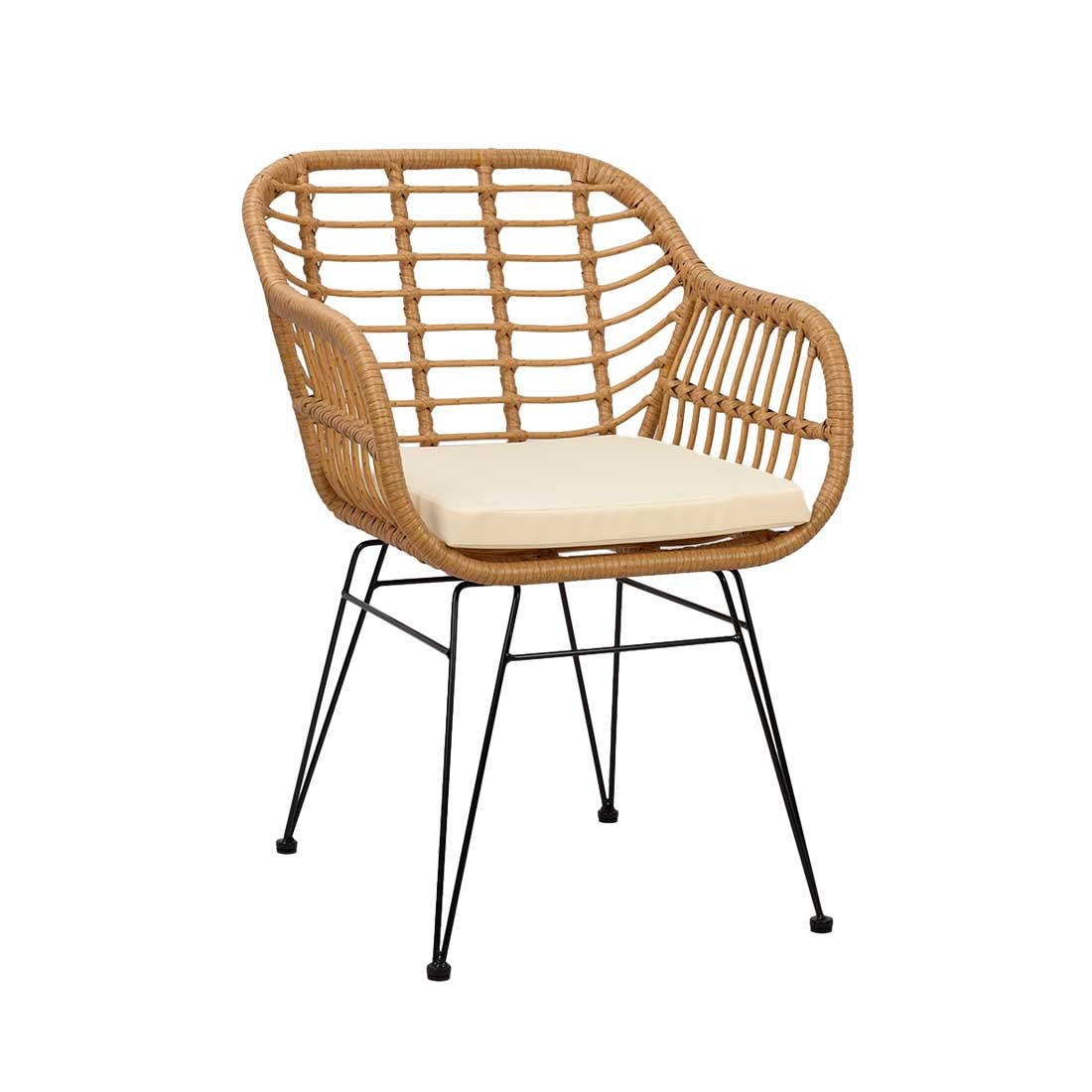 SILLON DE RATAN SINTÉTICO CON COJIN