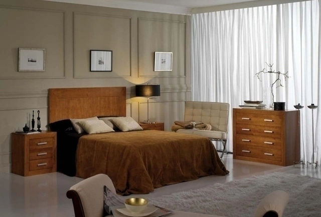 PACK DORMITORIO DE MADERA MOD 600 COLOR CEREZO