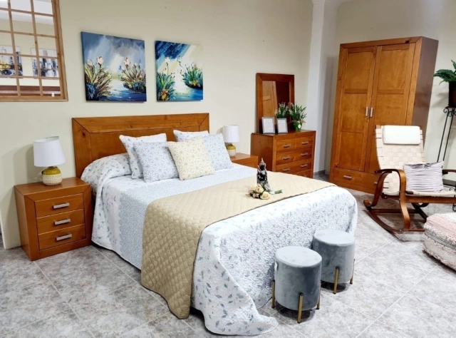 PACK DORMITORIO DE MADERA MOD 600 COLOR CEREZO - Imagen 10