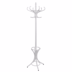 PERCHERO DE PIE DE MADERA COLOR BLANCO