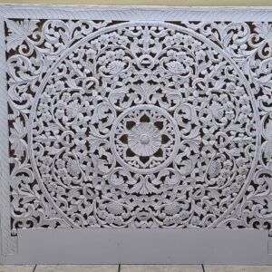 CABECERO TALLADO MANDALA BLANCO 160 CM