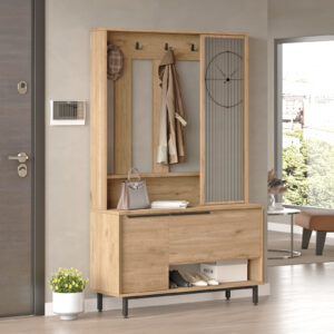 RECIBIDOR GP 291 CON 2 PUERTAS + PERCHERO Y ESPEJO 180X112X24CM
