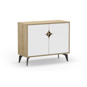 MUEBLE AUXILIAR 2 PUERTAS NOLA ROBLE&BLANCO 95 CM