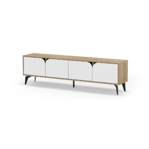 MUEBLE TV BAJO 4 PUERTAS NOLA ROBLE&BLANCO 180 CM