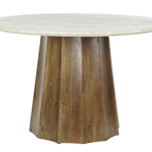 MESA COMEDOR MANGO MARMOL BEIGE 120X120X78